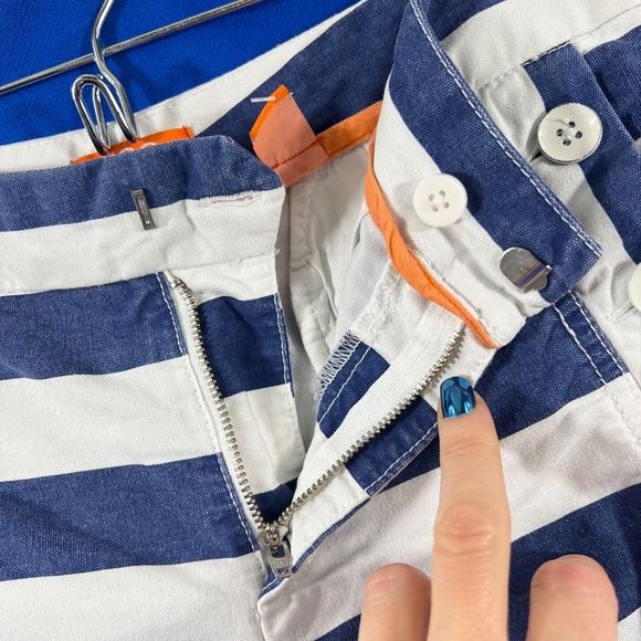 🔥2/$10 |•JOE FRESH•| Blue & White Striped Denim Jean Shorts Size 4 - Picture 7 of 11